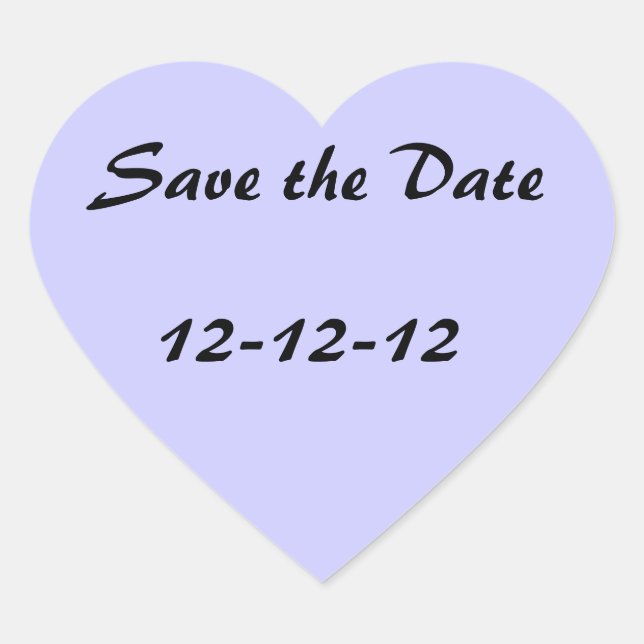 12-12-12 Save the Date Heart Sticker (Front)