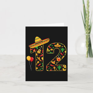 12 12th Birthday Mexican Sombrero Maracas Cinco De Card