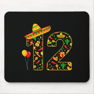 12 12th birthday mexican sombrero maracas cinco de mouse pad