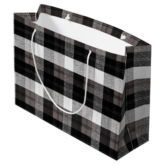 12.5lx4wx9h Large Gift Bag XMAS Truck Buffalo Plai (Back Angled)