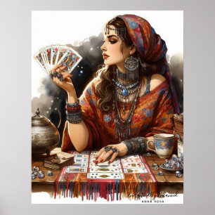 *~*  12 A100 Psychic Reader Gypsy Crystal Ball  Poster