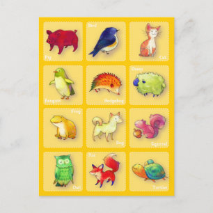 12 Animals Postcard(Customisable) Postcard