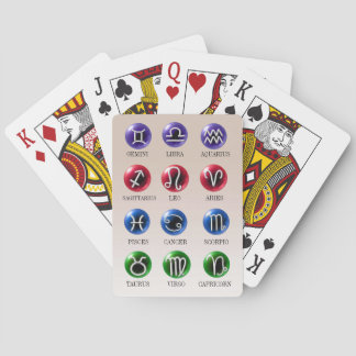 12 Astrology Zodiac Signs on Crystal balls Playing Cards