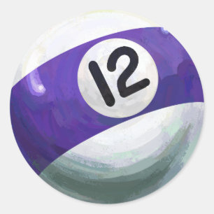 12 Ball Classic Round Sticker