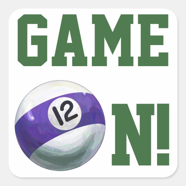 12 Ball Square Sticker (Front)