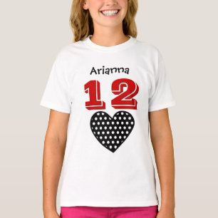 12 Birthday Girl Big Heart Custom Name V04 T-Shirt