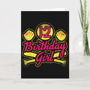 12 Birthday Girl For Cool Softll Girls 12th Birthd Card