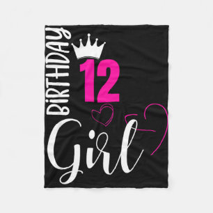 12 birthday girl happy 12th birthday fleece blanket