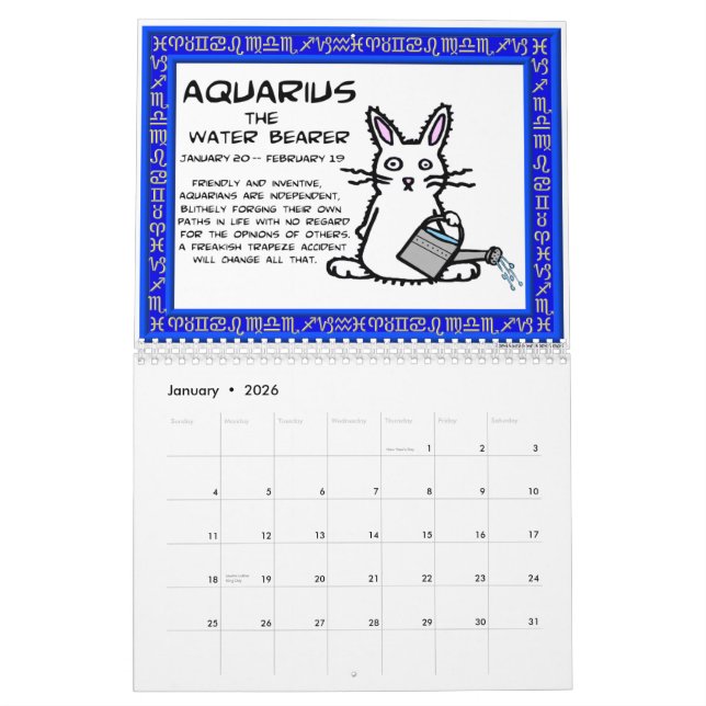 12 Bunnies of the Zodiac 2011 Calendar (Jan 2026)