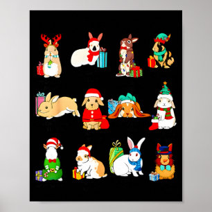 12 Bunny Of Christmas Bunny Rabbit Christmas Xmas  Poster