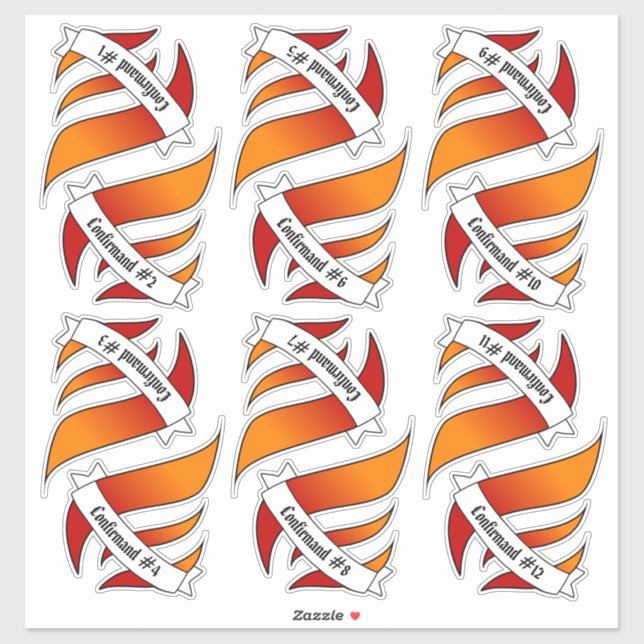 12 Confirmand Name Stickers (Sheet)