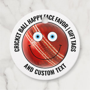 12 Custom Cricket Party BLUE EYES Happy Face Gift Favour Tags