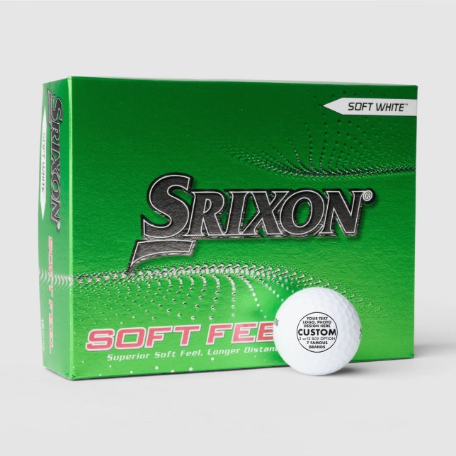 12 Custom Personalised Srixon Soft Feel Golf Balls (Packaging)
