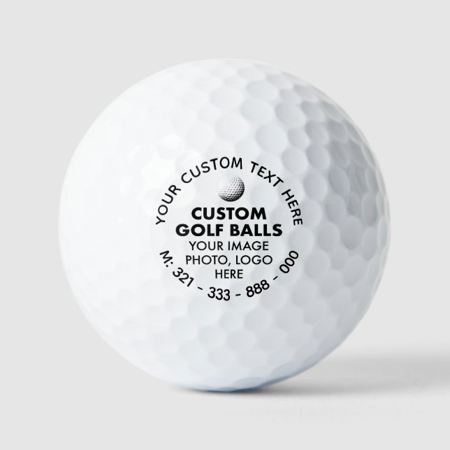 12 Custom Photo Text Budget Promotional Golf Balls (Front)