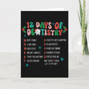 12 Day Of Dentistry Christmas Dentist Dental Hygie Card
