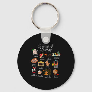 12 Day Of History Teacher Christmas Social Studies Key Ring