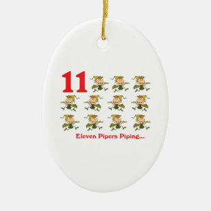12 days eleven pipers piping ceramic ornament