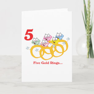 12 days five gold rings holiday card