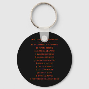 12 Days Lyrics Boys T Shirt Key Ring