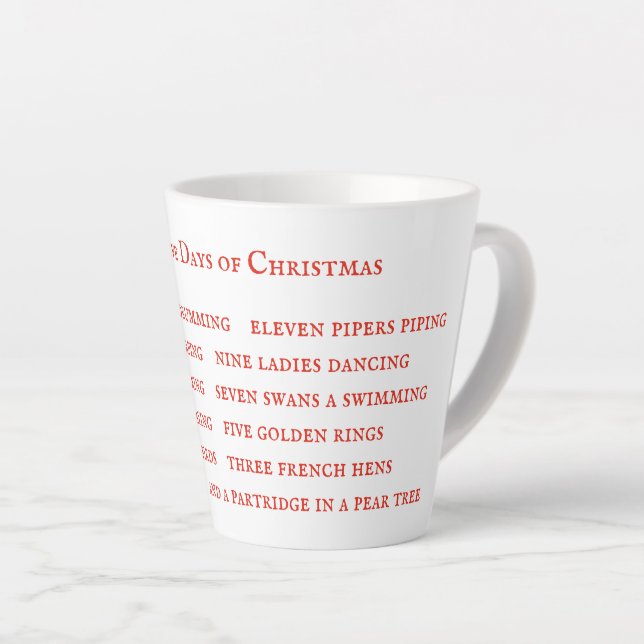 12 DAYS LYRICS Latte Mug  (Right Angle)
