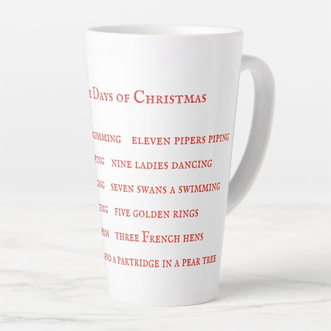 12 DAYS LYRICS Tall Latte Mug (Right Angle)