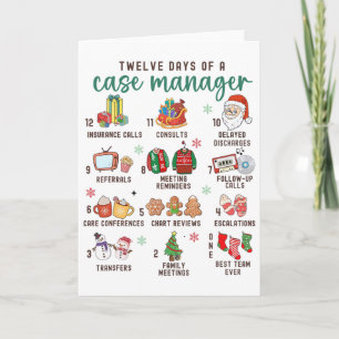 12 Days Nurse Case Management Christmas Case Manag Card