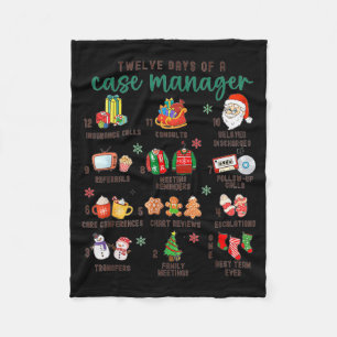 12 Days Nurse Case Management Christmas Case Manag Fleece Blanket