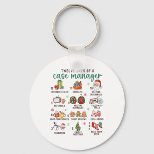 12 Days Nurse Case Management Christmas Case Manag Key Ring
