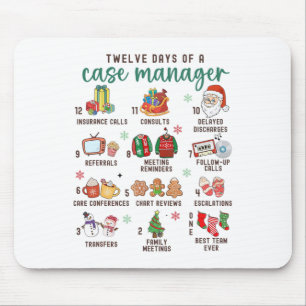 12 Days Nurse Case Management Christmas Case Manag Mouse Pad