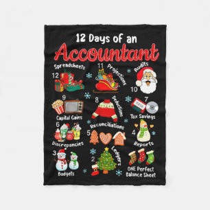 12 Days Of Accountant Christmas Accounting Major M Fleece Blanket