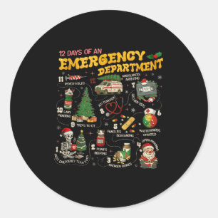 12 Days Of An Emergency Department, Er Nurse Chris Classic Round Sticker