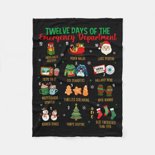 12 Days Of An Emergency Department Er Nurse Christ Fleece Blanket (Front)