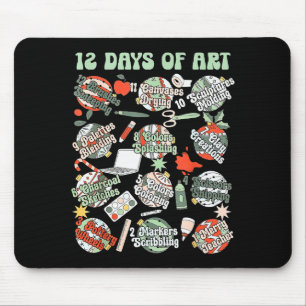 12 Days Of Art Teacher Christmas Artists Painter E Mouse Pad