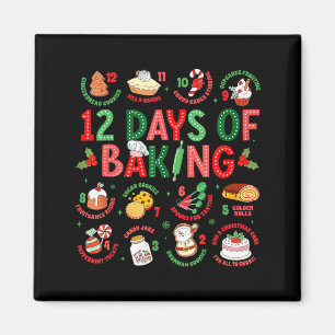 12 Days Of Baking Baker Christmas Cook Chef Baking Magnet