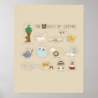 12 Days of Catmas Funny Cartoon Cats Christmas