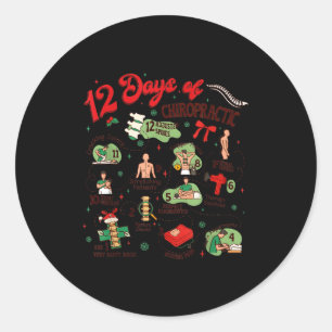 12 Days Of Chiropractic Christmas Chiropractor Classic Round Sticker