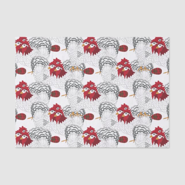 12 Days of Christmas 3 French Hens Tissue Paper (Front)