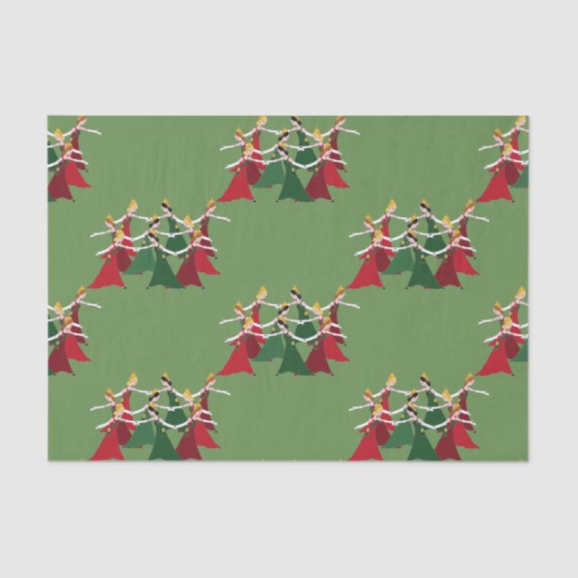 12 Days of Christmas 9 Ladies Dancing Tissue Paper (Front)