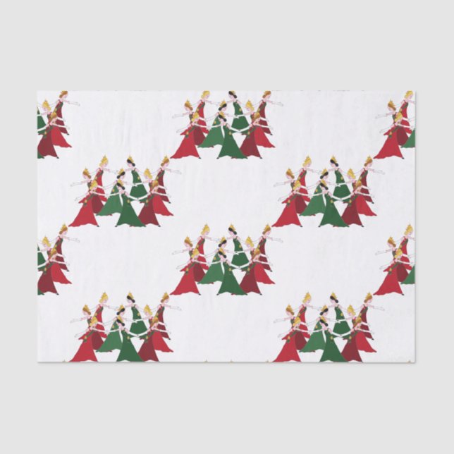 12 Days of Christmas 9 Ladies Dancing Tissue Paper (Front)