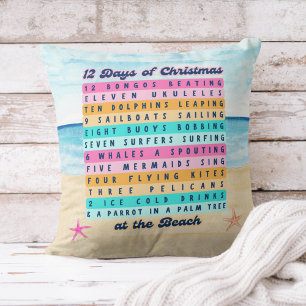 12 Days Of Christmas at the Beach Christmas Cushion