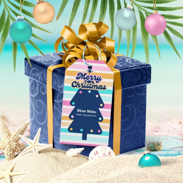 12 Days of Christmas at the Beach Retro Tropical  Gift Tags (Creator Uploaded)