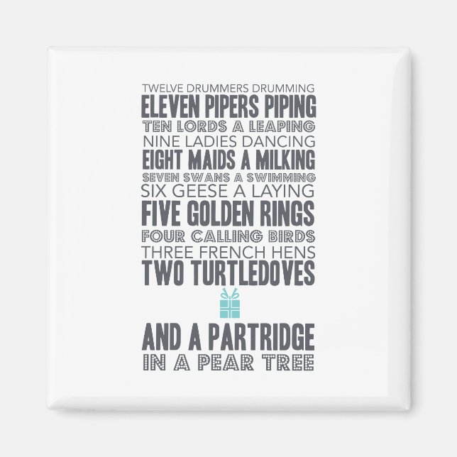 12 Days of Christmas | Blue Magnet (Front)