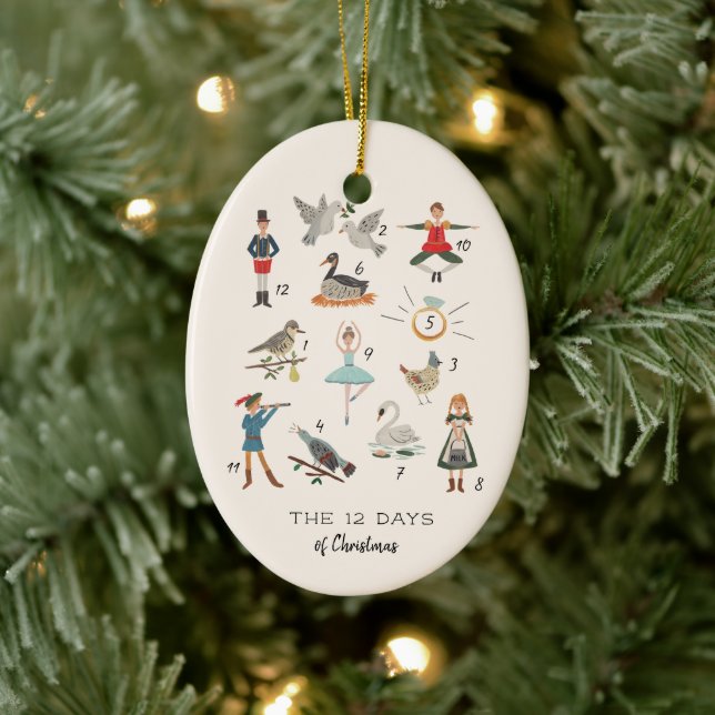 12 Days of Christmas Ceramic Ornament (Tree)