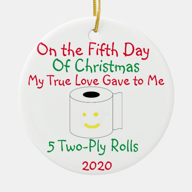 12 days of Christmas Ceramic Ornament (Front)