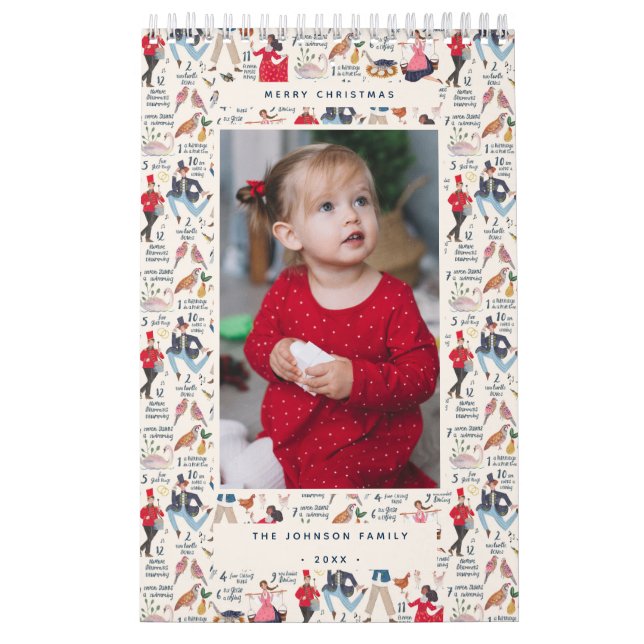 12 Days of Christmas ecru Photo Calendar (Cover)