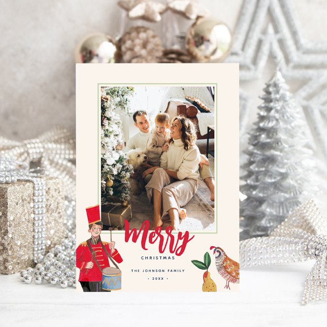 12 Days of Christmas ecru Photo Holiday Card (12 days of Christmas Photo Card)