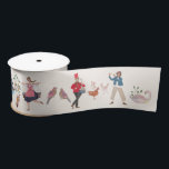 12 Days of Christmas ecru Satin Ribbon<br><div class="desc">Adorable 12 days of Christmas illustration hand painted by Caroline Bonne Müller featuring 1 partridge in a pear tree, 2 turtle doves, 3 french hens, 4 calling birds, 5 golden rings, 6 geese a laying, 7 swans swimming, 8 maids milking, 9 ladies dancing, 10 lords leaping, 11 pipers piping and...</div>