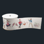 12 Days of Christmas ecru Satin Ribbon<br><div class="desc">Adorable 12 days of Christmas illustration hand painted by Caroline Bonne Müller featuring 1 partridge in a pear tree, 2 turtle doves, 3 french hens, 4 calling birds, 5 golden rings, 6 geese a laying, 7 swans swimming, 8 maids milking, 9 ladies dancing, 10 lords leaping, 11 pipers piping and...</div>