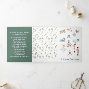 12 Days of Christmas Family Tradition Photo Tri-Fold Holiday Card