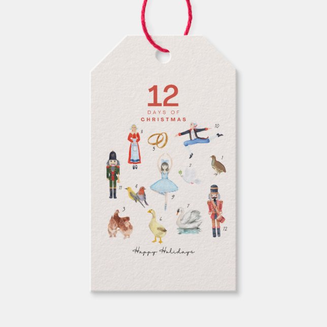 12 DAYS OF CHRISTMAS  GIFT TAGS (Front)